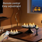 HL Rechargeable LED Tea Lights with USB Charging Base & Remote Timer - Battery Operated Flameless Flickering Votive Candles for Weddings, Emergency, Halloween, and Christmas Decorative 12pcs