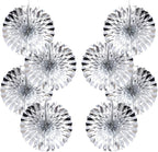 Silver Birthday Decorations,DIY Silver Paper Fans Hanging Decoration ,DecoracióN De CumpleañOs para Hombre,Wedding Decorations for Party 12in,Birthday Decorations for Men 30 Color DIY Set (Silver)