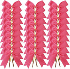 50pcs 3-1/2" Hot Pink Satin Ribbon Bows with Twist Ties for Gift Wrapping Packing Christmas Decoration(Hot.Pink)