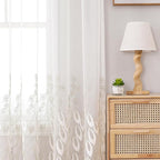 VISIONTEX White Sheer Voile Curtains, Decorative White Embossed Drip Rod Pocket Window Drapes for Home Kitchen, Living Room and Bedroom 54 x 72 Inch, Set of 2 Curtain Panels