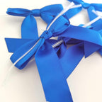 50pcs/Bag 3-1/2" Blue Satin Ribbon Bows with Twist Ties for 4th of July Independence Day Gift Wrapping Packing Holiday Decoration(Blue)
