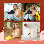 Dingbats* Earth Dotted Writing Journal Notebook A5 - Vegan Leather Hardcover - Ideal for Work, Travel - Pocket, Elastic Closure & Bookmark