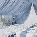 6 Panels Dusty Blue Wedding Drapes 5ftx10ft Chiffon Fabric Arch Draping Sheer Curtains Soft Drapery Wedding Ceiling Decorations for Party Ceremony Stage Swag