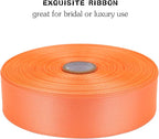 Orange Solid Satin Ribbon 1 Inch 50 Yards Solid Polyester Fabric Ribbon for Gift Wrapping Wedding Christmas Baby Shower Birthday Party Decoration Handmade Immortal Flower Craft