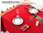 Surmente Red Tablecloth 90 x 132-inch Rectangular Polyester Table Cloth for Weddings, Banquets, or Restaurants