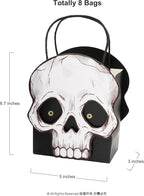 Cheerland Halloween Skull Gift Bag Party Favor Bags Party Decorations Halloween Trick or Treat Goodie Bags Skeleton Birthday Decor Gothic Spooky Gift Candy Kids First Monster Bash Decorations