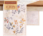 Maison d' Hermine Table Runner 100% Cotton Single Layer Table Runners 108 inches Long for Thanksgiving Christmas Decorations Home Kitchen Dining Party Wedding (Equinoxe - Beige, 14.5" x 108")