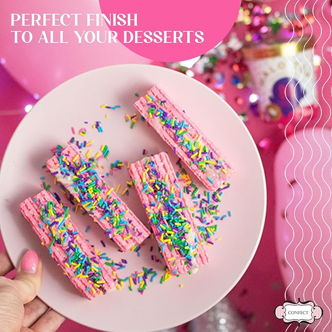 Confect Cake Decorating Sprinkles | Edible Pearl Mix Gold Yellow & White Dragees | White Sparkling Sugar | Edible Pina-Colada Disco Ball Mashup Sprinkles | Dairy-Free, Palm Oil-Free - 5 Oz