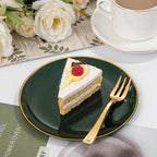 Festiva 200Pcs Green Dessert Plates 6.3" with Plastic Forks 5"- Small Disposable Plates- Dessert/Cake/Appetizer Plastic Plates include 100Plates 100Forks for Christmas Party&New Year