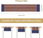 American Flag Table Runner, 4th of July USA Rustic Vintage Wooden Blue Red Stars Stripes Print Table Runner for Farmhouse Kitchen Dining Table Decor, 13x108inch