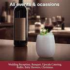 Smarty Had A Party 12 oz Wine Glasses Pack of 64 White Stemless Plastic Glasses, Unbreakable Disposable Drinkware for Parties and Events