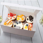 10-Set Cupcake Boxes with Inserts and Window Hold 6 Cupcakes,Cupcake Containers Bakery Cake Box,Pastry Carrier For Donut Cookie Treat Muffin Chocolate Bombs,9.4x6.3x3.9 In