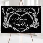 Welcome To Our Wedding Sign, Black Wedding Welcome Sign, Gothic Wedding, Wedding Sign Halloween Wedding, Skull Wedding Sign, Gothic Love Wedding Welcome, Gothic Wedding Welcome Sign
