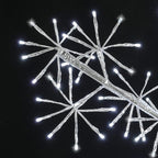 30’’ Christmas Snowflake Lights Outdoor, Pre-lit 240Pcs Cool White LEDs Hanging Silver Snowflake Decoration for Home Indoor Outdoor Window Silhouette