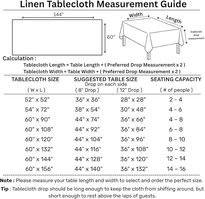 Solino Home Linen Navy Blue Tablecloth 60 x 144 Inch - Classic Hemstitch, 100% Pure Linen Rectangular Tablecloth - Machine Washable Table Cloth for Fall, Autumn, Thanksgiving, Christmas, Holiday