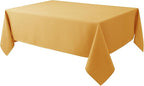 Biscaynebay Fall Tablecloth Textured Fabric 70x120 Inch Rectangular, Fall Gold Thanksgiving Autumn Harvest Water Resistant Fabric Tablecloths for Kitchen, Dining, Wedding, Parties Machine Washable