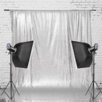 Eternal Beauty Silver Sequin Backdrop, 8x8 Ft Glitter Background Curtains for Shimmer Photography Party Wedding Birthday Back Drop Decor