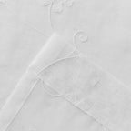 Floral Embroidery Sheer Curtains White 63 Inch Length, Rod Pocket Voile Drapes for Living room, Bedroom, Window Treatments Semi Crinkle Curtain Panels for Yard, Patio, Villa, Set of 2, 52"x 63".