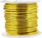 Mandala Crafts 16 Gauge Anodized Aluminum Craft Wire for Jewelry Making - 100 FT Colored Flexible Light Gold Tone Wire - Bendable for Bonsai Armature Crafting Sculpting