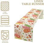 Summer Popsicles Table Runner, Watercolor Colorful Fruit Ice Cream Pops Berry Kiwi Cold Summer Sweet Seasonal Dinner Runner for Party Holiday Home Kitchen Dining Table Decor 13"x70"