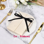 LaRibbons 3/8 Inch 25 Yard Double Faced Satin Ribbon,Black Small Satin Craft Fabric Ribbon for Gift Wrapping Floral Bouquets Wedding Party Decoration