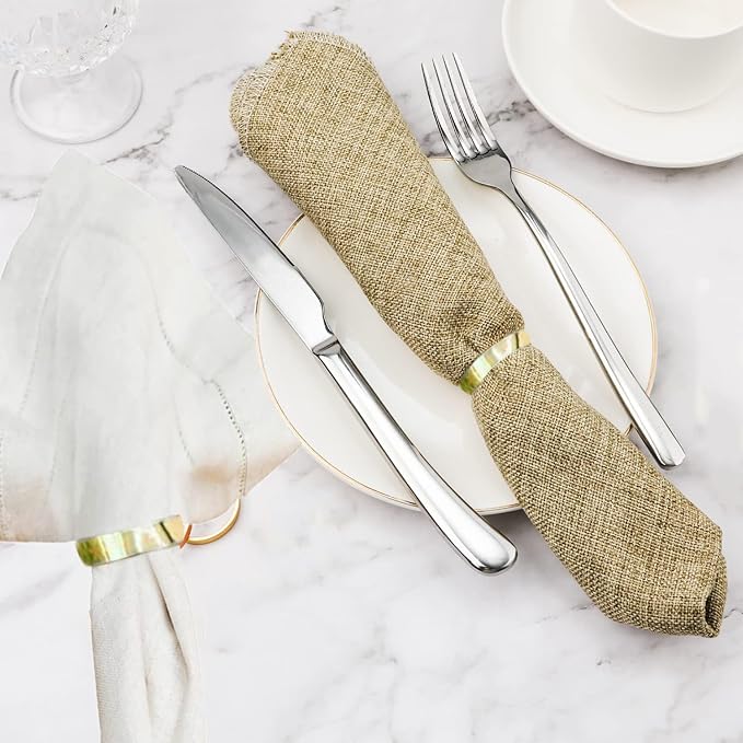 Gold Napkin Rings-40 Pcs Stainless Steel Napkin Rings,Metal Napkin Ring for Table Settings Wedding Christmas Party Dinner Table