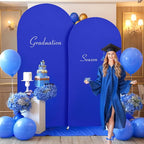 6.6FT Royal Blue Arch Backdrop Cover - Polyester Fitted Wedding Arch Stand Covers Round Top Chiara Arch Backdrop Cover for Birthday Party Banquet Photo Background Decoration