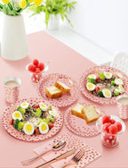 141 Pieces Pink and Rose Gold Party Supplies, Party Dinnerware Sets Include Paper Plates Napkins Cups Silverware, for Wedding Bridal Shower Engagement Birthday Parties Decoration -20 Serves