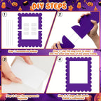 32 x 24 Inch Large Blank DIY Photo Booth Props Picture Frame Party Frame DIY Photo Booth Props Selfie for Halloween Christmas Birthday, Holiday Party(Purple,Scalloped)