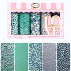 Confect Edible Sprinkles | Navy Blue & Teal Dragees, Green & White Jimmies, Bright Blue Sparkling Sugar | Baking Toppings & Decorations | Sprinkle for Cake & Cupcake Decorating – Vegan, Gluten-Free, Nut-Free, Soy-Free, Dairy-Free, Palm Oil-Free-5 Oz