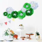 Green Paper Flowers Decoration for Boho Wedding, Birthdays, Bridal or Baby Showers,Engagement, Greenery Party Decor