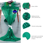 MDS Halloween Chiffon Table Runner - 25 Pack, 29 x 170 Inches, 14ft Each - Sheer Spooky Table Runners for Haunted House Parties, Trick-or-Treat Tables, Witchy Décor, Wedding & Events - Emerald Green