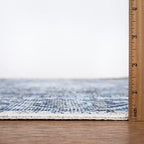 Bloom Rugs Washable Non-Slip 7 ft Runner - Blue/Gray Traditional Runner for Entryway, Hallway, Bathroom, and Kitchen - Exact Size: 2.5' x 7'