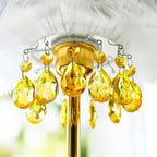 H&D HYALINE & DORA 3Inch Crystal Suncatcher Bauhinia Prisms Pendants 10Pcs Chandelier Crystals Replacement Hanging Sun Catcher Beads for DIY Arts Crafts Decor (Yellow)