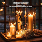 12 PCS Clear Cylinder Vases for Centerpieces | 4, 6, 8,10 Inch Tall Flower Vase for Wedding Decorations, Clear Floating Candle Vases in Bulk, Hurricane Candle Holders for Table, Home Décor
