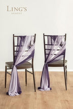 Ling's moment Wedding Chair Sashes Cover Aisle Decorations Draping Fabric Wrinkle-Free with Tie 16pcs Purple Pale Lavender for Party Ceremony Reception Floral Arrangement Banquet Outdoor Decor