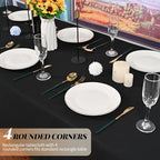 12 Pack 60 x 102 Inch Rectangle Tablecloth, Black Rectangle Tablecloth Polyester for 6 Feet Rectangle Tables, Washable Fabric Table Cloth for Wedding Dining Table Buffet Parties Camping
