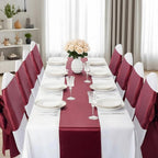SHEJIZE 2 Pack Wine Red Satin Table Runner 12x108 Inches Long, Bright Silky Smooth Satin Table Runner Table Decor for Wedding Banquet Christmas Prom Event Birthday Party