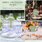 Green and White Table Numbers 1-30 with Head Table Number Card and Holders, 5 x 7 Inch Arched Place Seating Sign Double Sided for Wedding Reception Anniversary Birthday Party Restaurant
