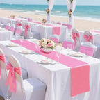 SHEJIZE 2 Pack Pink Satin Table Runner 12x108 Inches Long, Bright Silky Smooth Satin Table Runner Table Decor for Wedding Banquet Christmas Prom Event Birthday Party