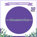 50 Pieces Purple Paper Place Mats Round Disposable Table Mats Purple Paper Doilies Decorative Placemats for Wedding Banquet Party Home Dining Tableware Decor