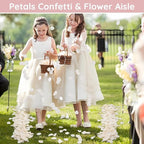 SUREAM Flower Petals for Wedding, 300 Pcs Fake Rose Pedals for Wedding Centerpiece Table Decorations, Flower Girl Basket, Romantic Night, Aisle Decorations for Wedding Ceremony(Ivory)