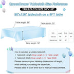 QueenDream Mermaid Blue Tablecloth 90x156 Inches Rectangle Tablecloths Sequin Iridescent Disco Party Decorations