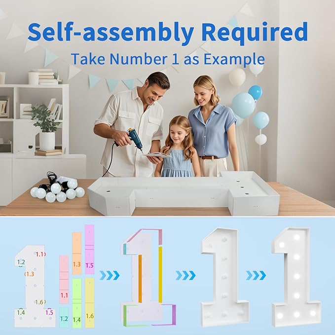 Marquee Numbers Large 39th-Birthday Decorations: 4ft Light Up Number Party Decor 39 Year Old Women And Men 93rd Birthday Decoration Backdrop 93 Anniversary Cardboard Big Mosaic Balloon Frame Number 39
