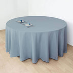 Efavormart Round Tablecloth, 120 Inch Stain & Wrinkle Resistant Washable Table Cloth, Decorative Polyester Fabric Table Cover for Banquet, Wedding, Dining - Dusty Blue