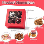 RomanticBaking 3 ¼" x 3 ¼" x 1 ½" 50PCS Chocolate Truffle Boxes for 4，Cookies Boxes Soap Boxes Donut Boxes Macaron Boxes Mini Bakery Boxes with Window Brownie Box