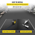 VEVOR Dance Floor Roll - 6.6x9.8ft, 0.06in Thick PVC Vinyl, Black/Grey Reversible, Non-Slip, Ballet & Jazz Style