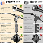 CAHAYA Tripod Microphone Stand: Boom Arm One-Button Release Floor Mic Stand Portable with Carrying Bag and 2 Mic Clips for Singing Performance Wedding Stage Meeting Live CY0362