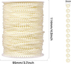 [295Feet] Pearl Beads Garland, 3MM 98 Yards Faux Pearl Beads String Roll Bulk for DIY Craft Wedding Party Christmas Tree Decoration
