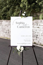 Generic Wedding Sign, 18x27 inches, Plastic, Modern Minimalist Style, Welcome To Wedding